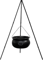 Outdoor Halloween Cauldron Lighted Tripod Stand