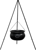 Outdoor Halloween Cauldron Lighted Tripod Stand