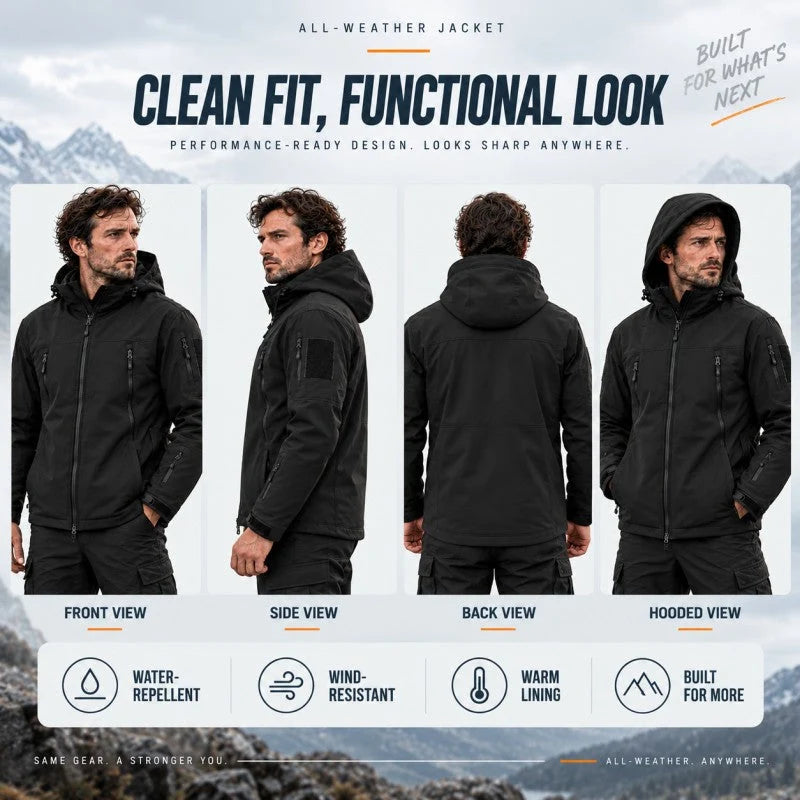 Outdoor Jacket Men's Insulated Wind-Blocking Water-Resistant