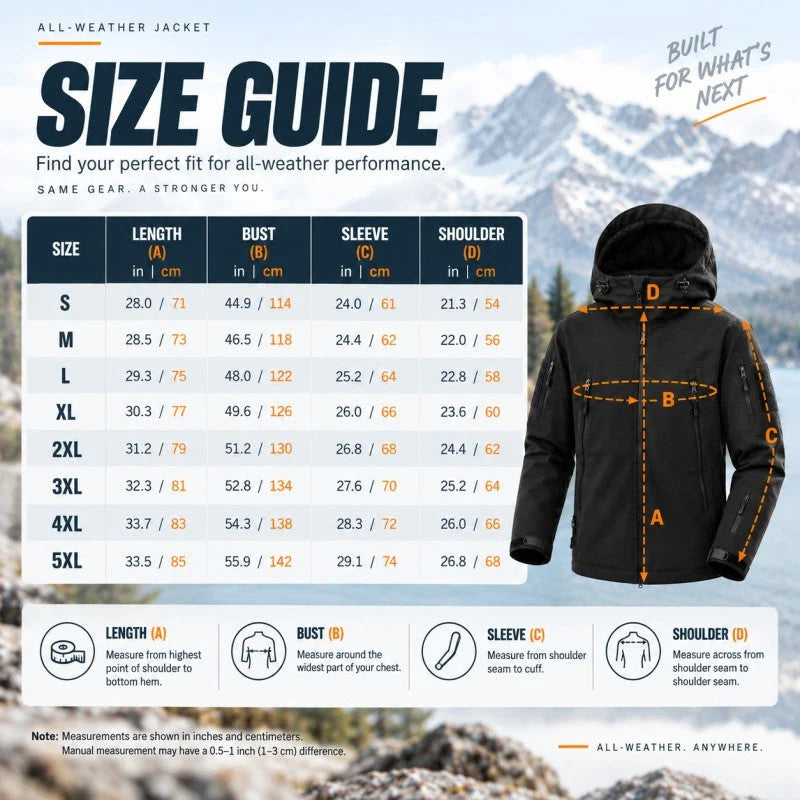 Outdoor Jacket Men's Insulated Wind-Blocking Water-Resistant