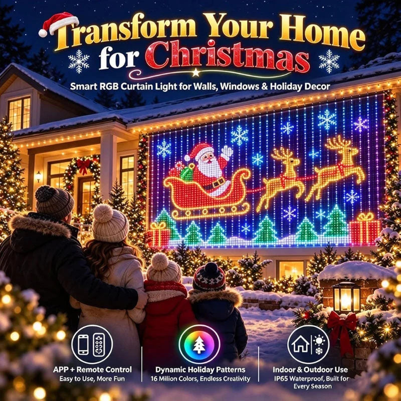 Outdoor LED Net Lights RGBIC Color-Changing Individually Controlled Lights