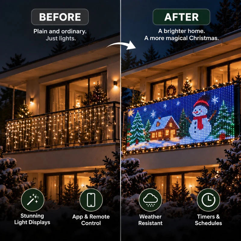 Outdoor LED Net Lights RGBIC Color-Changing Individually Controlled Lights