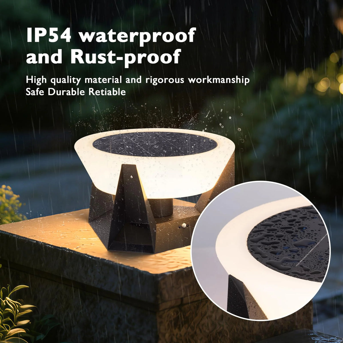 Outdoor Lantern 15-Inch Solar Powered Dusk-to-Dawn Waterproof