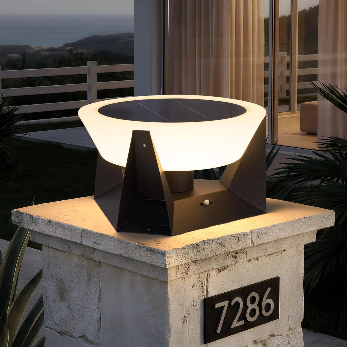 Outdoor Lantern 15-Inch Solar Powered Dusk-to-Dawn Waterproof