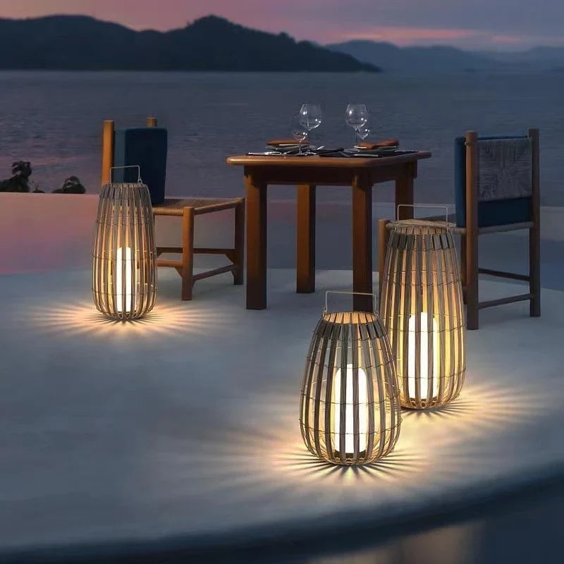 Outdoor Lantern Solar-Powered Warm LED Weather-Resistant