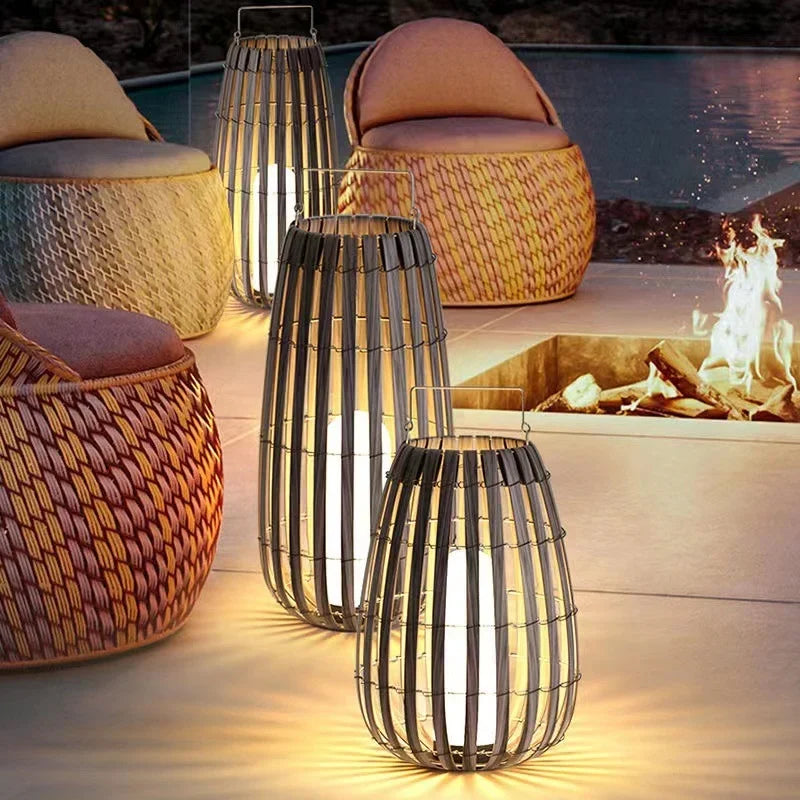 Outdoor Lantern Solar-Powered Warm LED Weather-Resistant