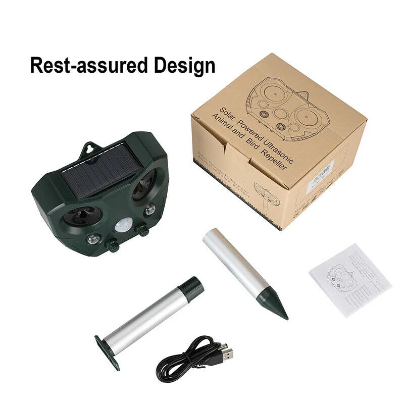 Outdoor Pest Repeller Solar-Powered Motion Sensor 5,000 Sq Ft