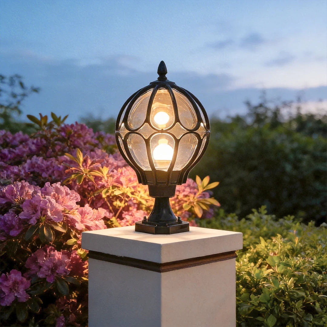 Outdoor Pillar Light IP65 Aluminum Clear Glass Shade
