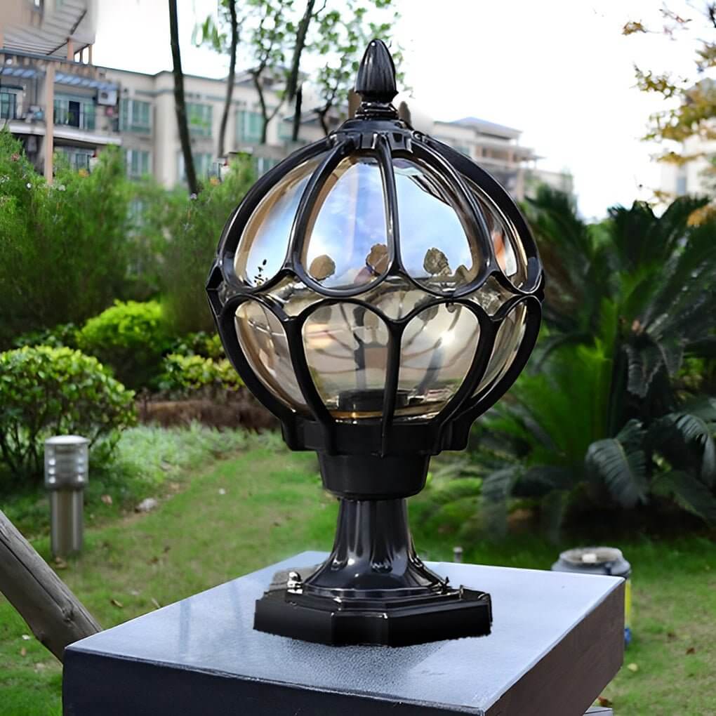 Outdoor Pillar Light IP65 Aluminum Clear Glass Shade