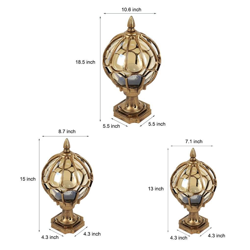 Outdoor Pillar Light IP65 Aluminum Clear Glass Shade