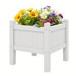 Outdoor Planter Box Weatherproof Galvanized Steel Built-In Drainage