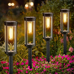 Outdoor Post Lantern Weatherproof Tempered Glass & Corrosion-Resistant Metal