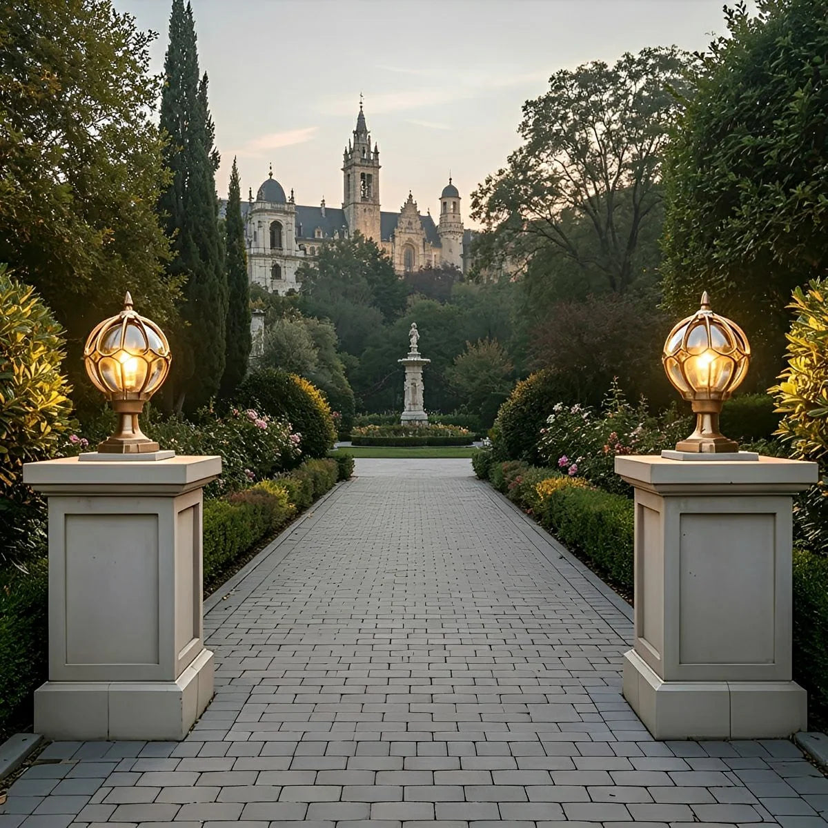 Outdoor Post Light IP54 Weather-Resistant Textured Glass
