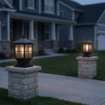 Outdoor Post Light Solar-Powered Dusk-To-Dawn Weatherproof