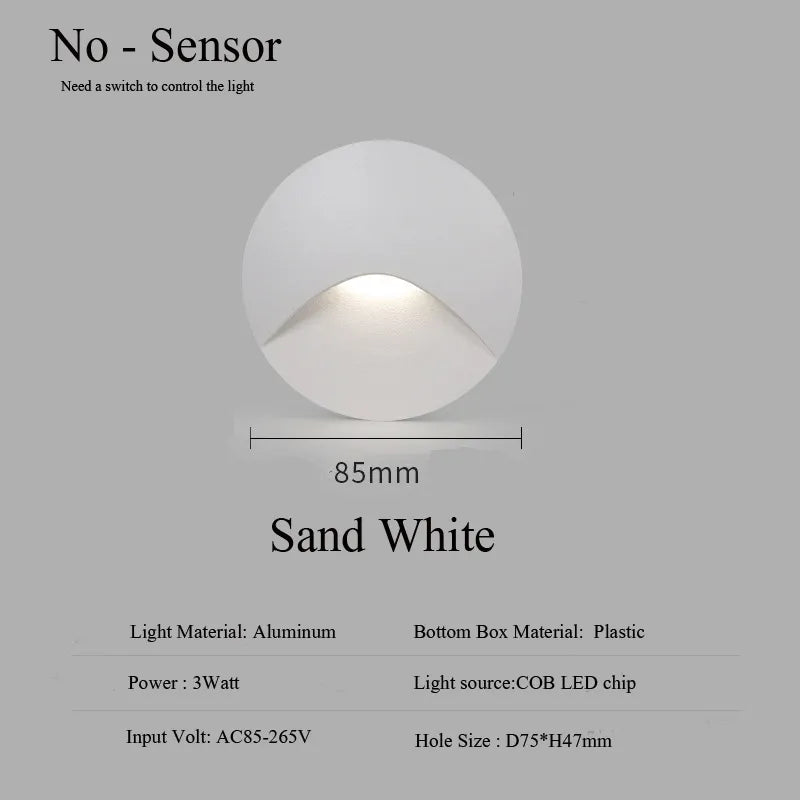 Outdoor Recessed Stair Light Aluminum IP65 3W