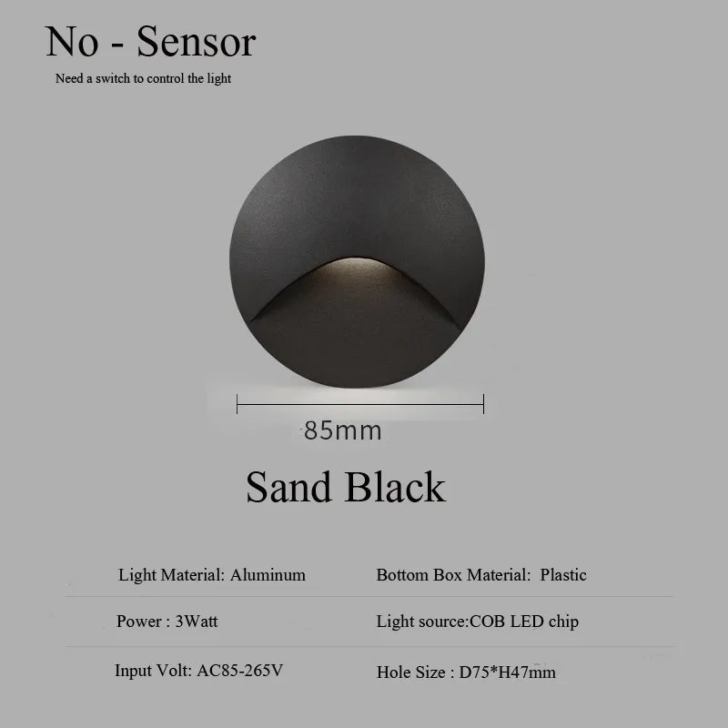 Outdoor Recessed Stair Light Aluminum IP65 3W