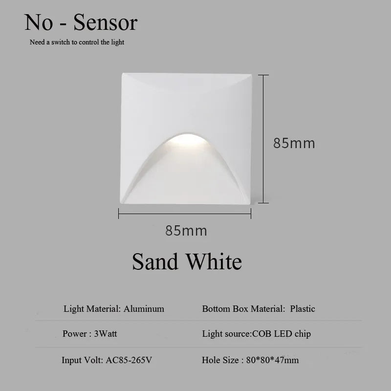 Outdoor Recessed Stair Light Aluminum IP65 3W