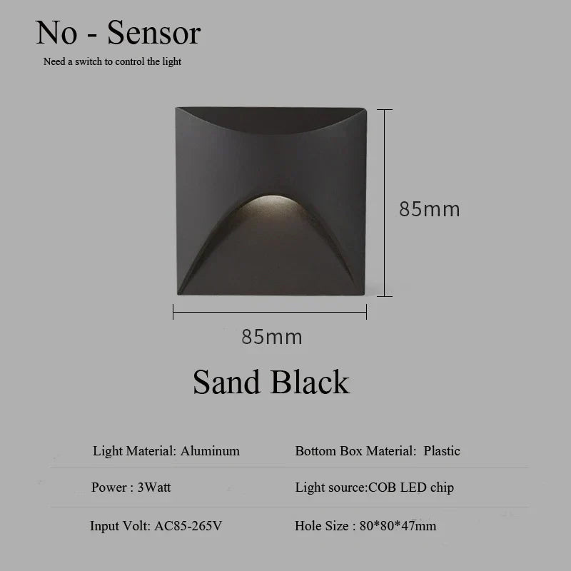 Outdoor Recessed Stair Light Aluminum IP65 3W