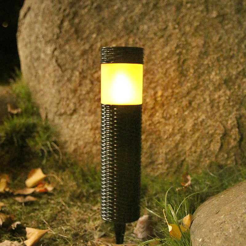 Outdoor Solar Light Rattan Cylindrical Integrated LED 500 Lumen