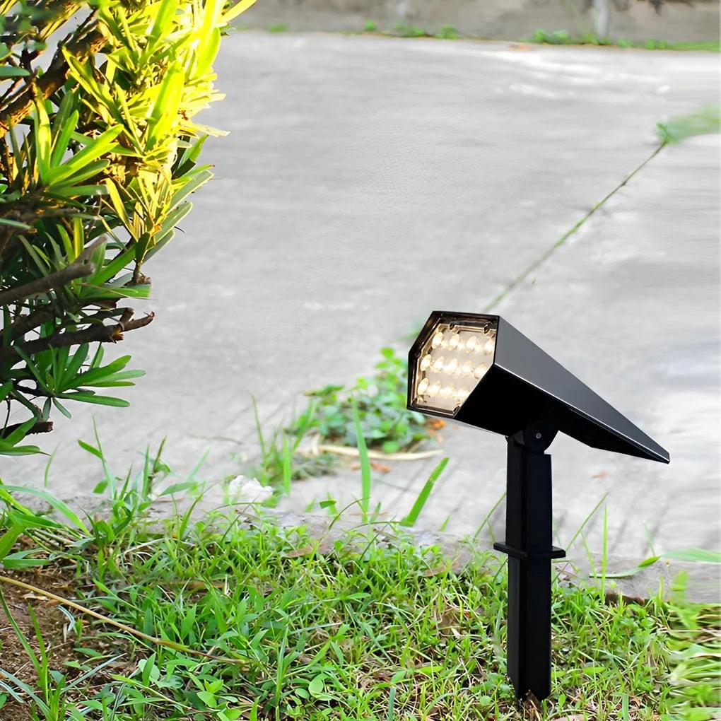 Outdoor Solar Spotlight Adjustable Beam Warm White & RGB