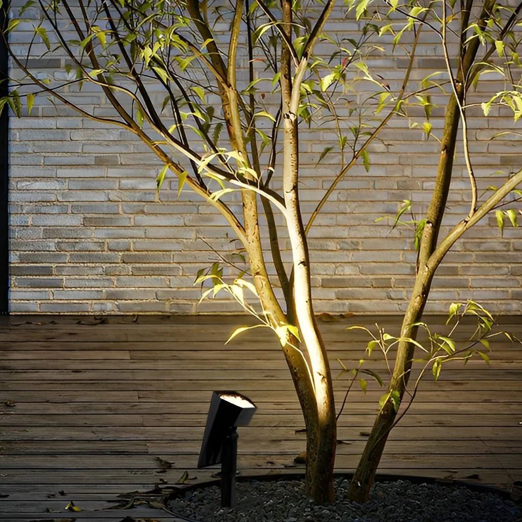 Outdoor Solar Spotlight Adjustable Beam Warm White & RGB