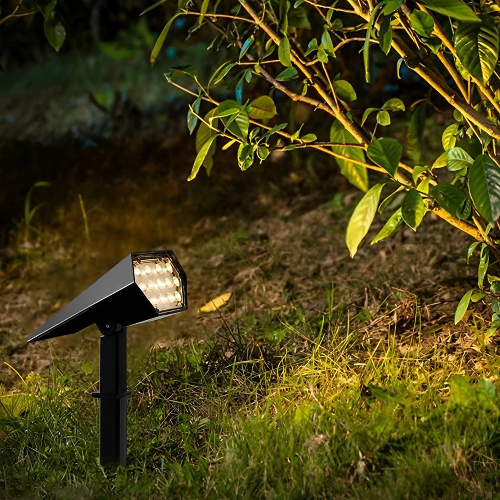 Outdoor Solar Spotlight Adjustable Beam Warm White & RGB