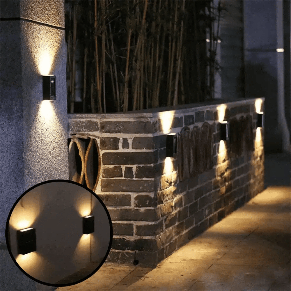 Outdoor Solar Wall Light Warm White LED 10-Hour Runtime