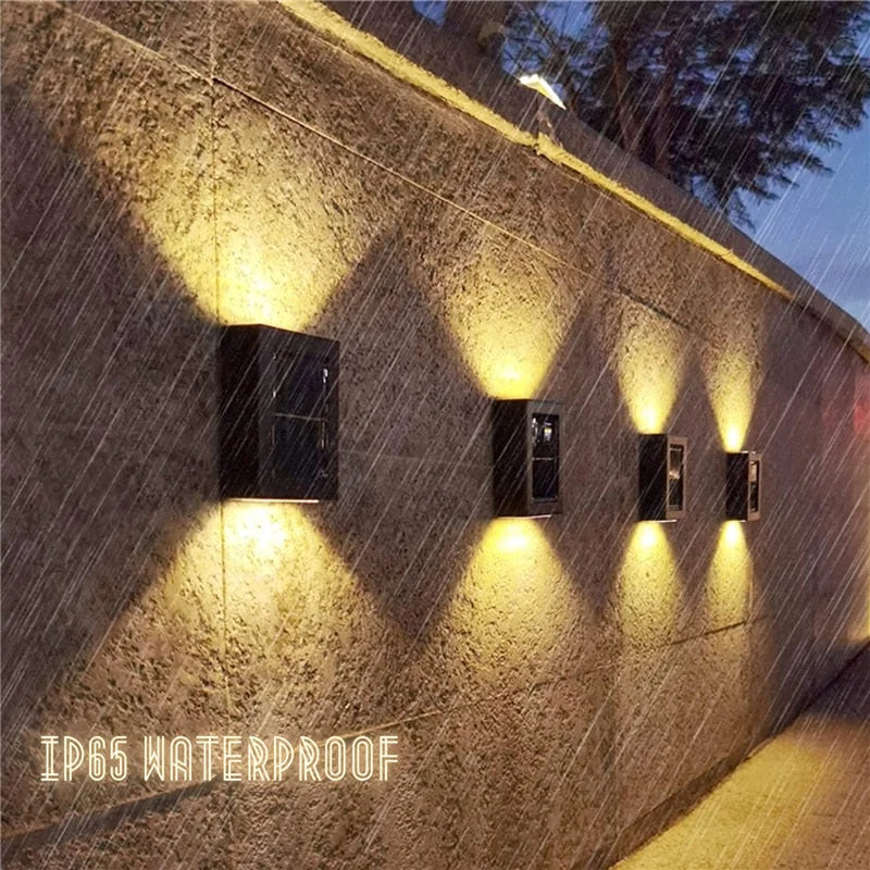 Outdoor Solar Wall Light Warm White LED 10-Hour Runtime