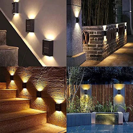 Outdoor Solar Wall Light Warm White LED 10-Hour Runtime