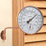 Outdoor Thermometer Hygrometer Brass Dual Scale Swivel Mount