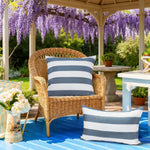 Outdoor Throw Pillow Cover Striped Water-Repellent UV-Stable