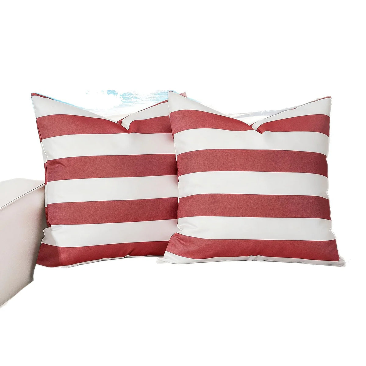 Outdoor Throw Pillow Cover Striped Water-Repellent UV-Stable