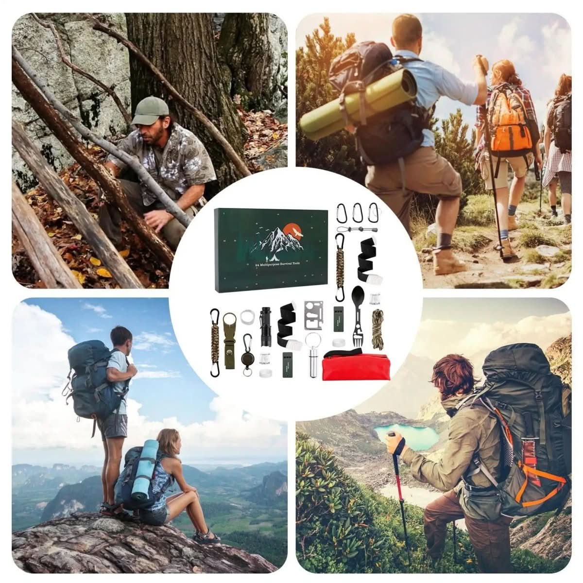 Outdoor Tool Advent Calendar 24 Tools Lightweight Portable