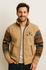 Outdoor Vest Cotton Blend Adjustable Hood Partial Zip