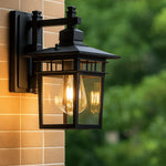 Outdoor Wall Light Adjustable Head IP44 Weather-Resistant Aluminum & Glass