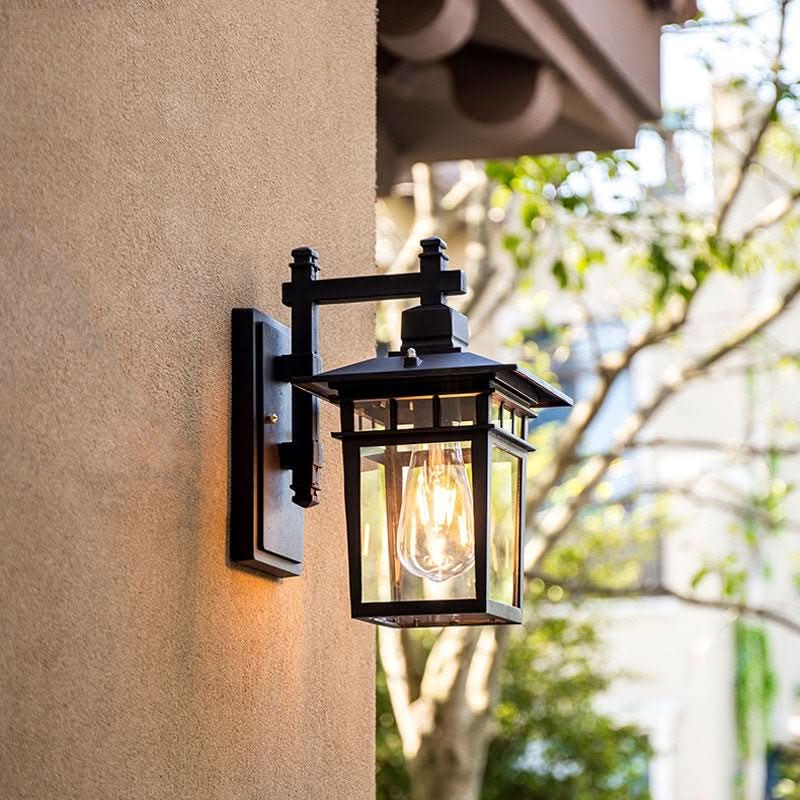 Outdoor Wall Light Adjustable Head IP44 Weather-Resistant Aluminum & Glass