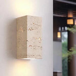 Outdoor Wall Light Yellow Travertine Weather-Resistant
