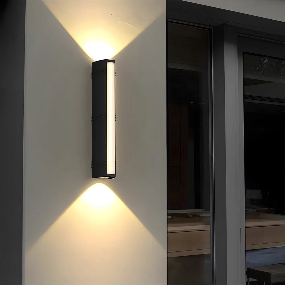 Outdoor Wall Sconce Up & Down LED Weather-Resistant Matte Black