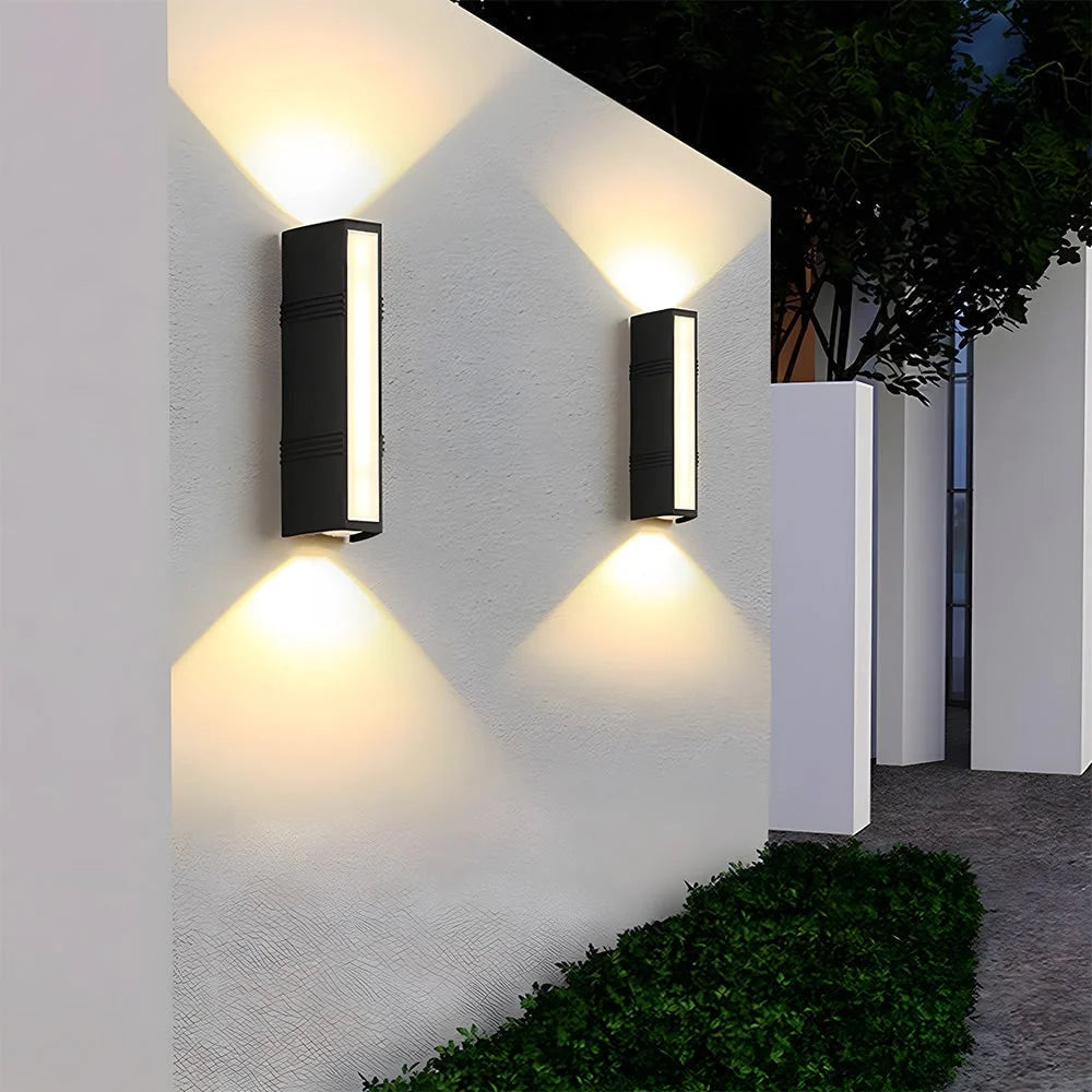 Outdoor Wall Sconce Up & Down LED Weather-Resistant Matte Black