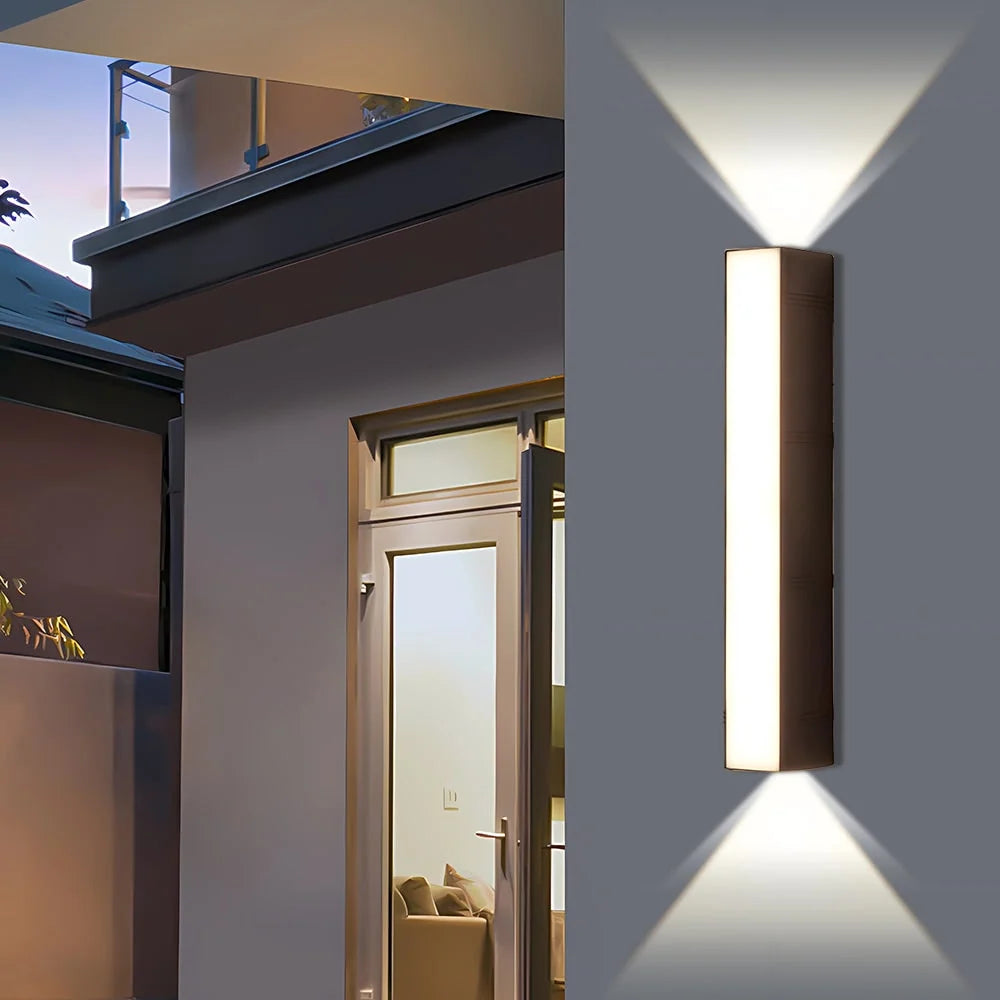 Outdoor Wall Sconce Up & Down LED Weather-Resistant Matte Black