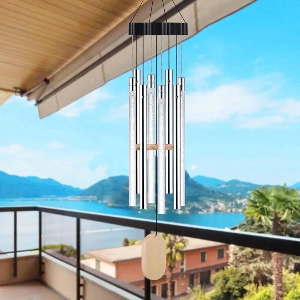 Outdoor Wind Chime Solar-Powered LED Color-Changing