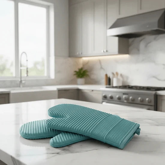 Oven Mitts Silicone Non-Slip Grip Heat-Resistant To 482°F