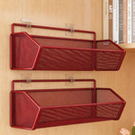 Over Cabinet Storage Basket Ventilated Metal Mesh Drill-Free Hang-On Organizer