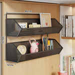 Over Cabinet Storage Basket Ventilated Metal Mesh Drill-Free Hang-On Organizer