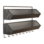 Over Cabinet Storage Basket Ventilated Metal Mesh Drill-Free Hang-On Organizer