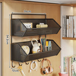 Over Cabinet Storage Basket Ventilated Metal Mesh Drill-Free Hang-On Organizer