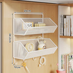 Over Cabinet Storage Basket Ventilated Metal Mesh Drill-Free Hang-On Organizer