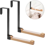 Over Door Clothes Hook Foldable Stainless Steel & Wood