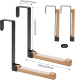 Over Door Clothes Hook Foldable Stainless Steel & Wood