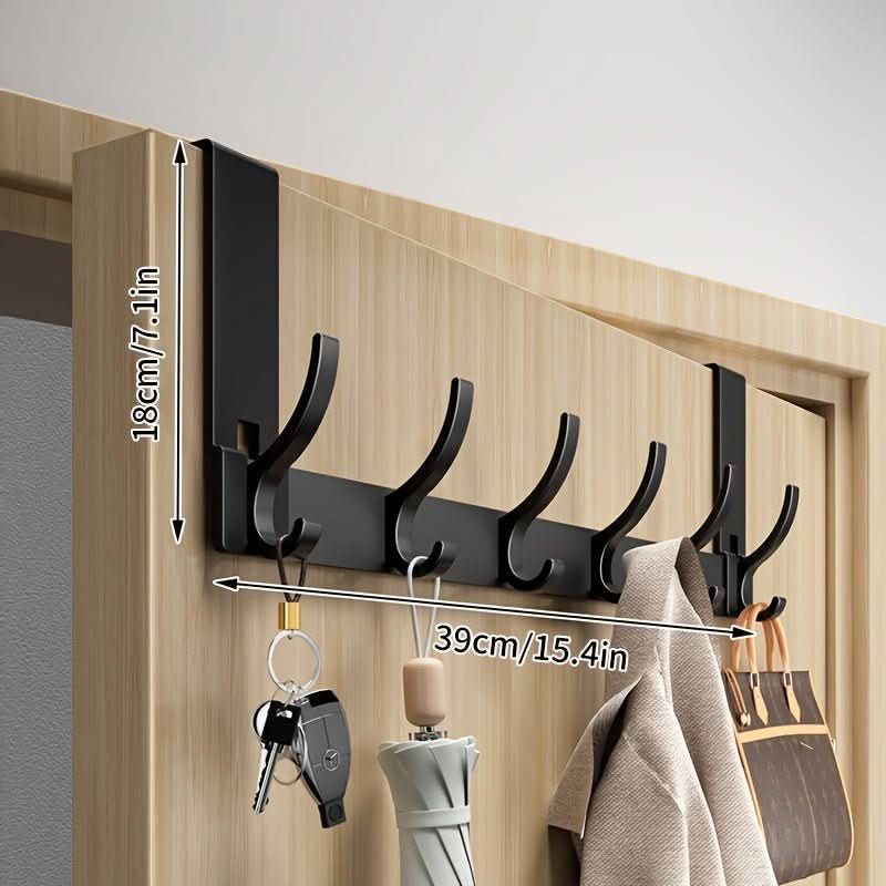 Over-Door Hook Aluminum No-Drill 6 or 7 Hooks